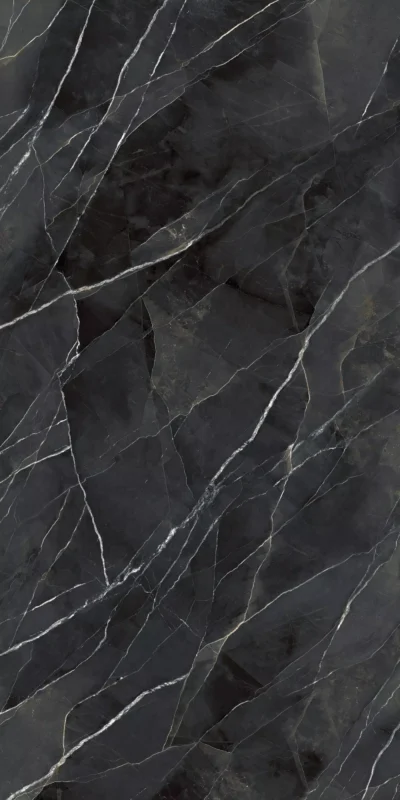 Diamond Calacatta Black Book Match · Polished Starlit · Calacatta Black Book Match, obrada Polished Starlit, detalj teksture i dekora