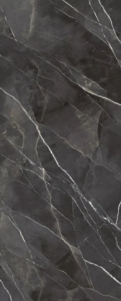 Diamond Calacatta Black · Polished Starlit · Calacatta Black, obrada Polished Starlit, detalj teksture i dekora