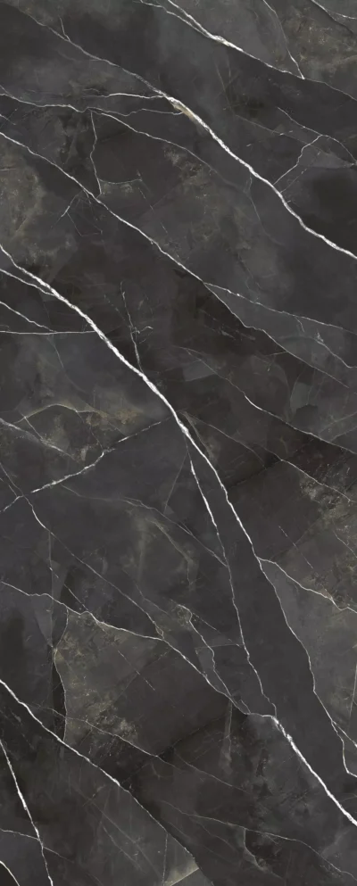 Diamond Calacatta Black · Polished Starlit · Calacatta Black, obrada Polished Starlit, detalj teksture i dekora