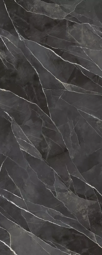 Diamond Calacatta Black · Polished Starlit · Calacatta Black, obrada Polished Starlit, detalj teksture i dekora